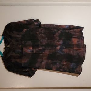 Torrid High Neck Plaid Tye Dye Blouse